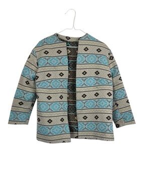 Vintage Southwest Aztec Print Open Front Boho Jacket Size Small